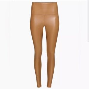 Aritzia Wilfred Free Daria Cognac Faux Leather Leggings Camel Brown Neutral